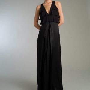 Stunning black silk gown dress Fleur Wood Australia XS size 2
